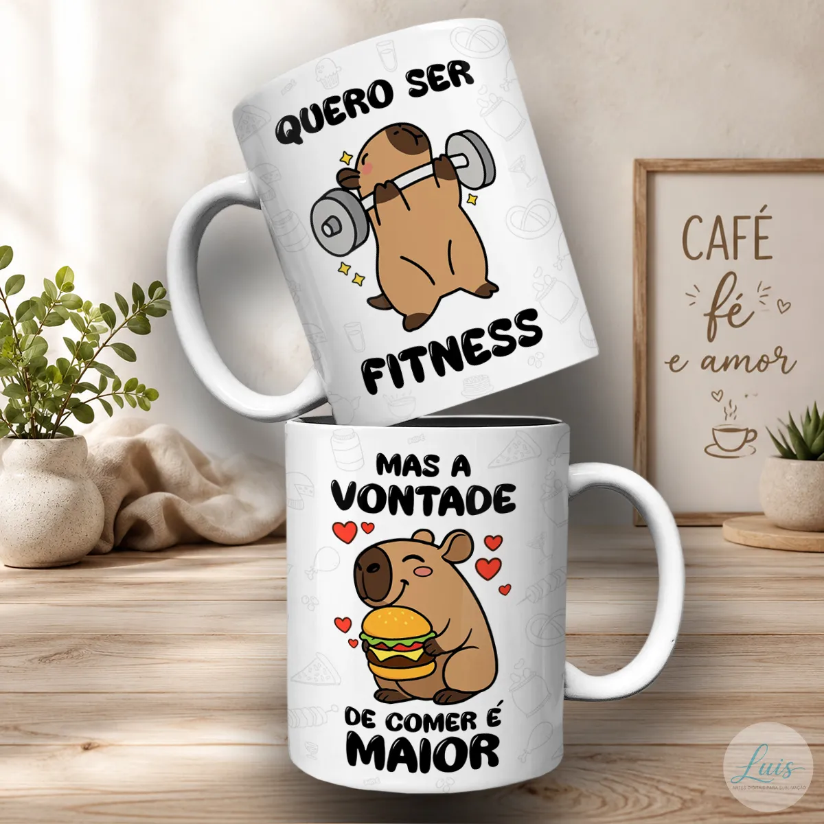 Arte Para Caneca Capivara Fitness Academia – Arquivo Digital Sublimação - Imagem 2