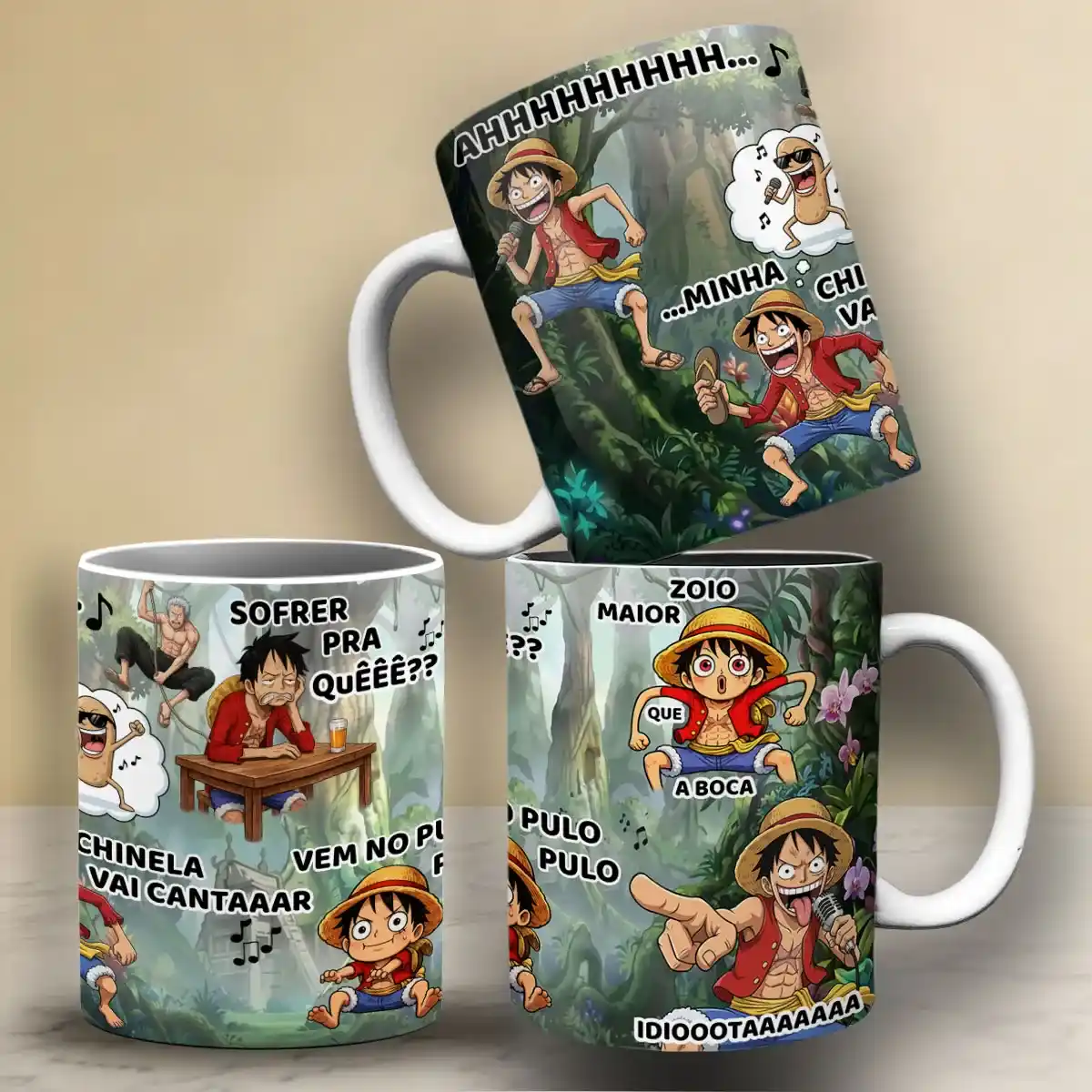 Arte Para Caneca One Piece Luffy Skypea – Arquivo Digital Sublimação - Imagem 3