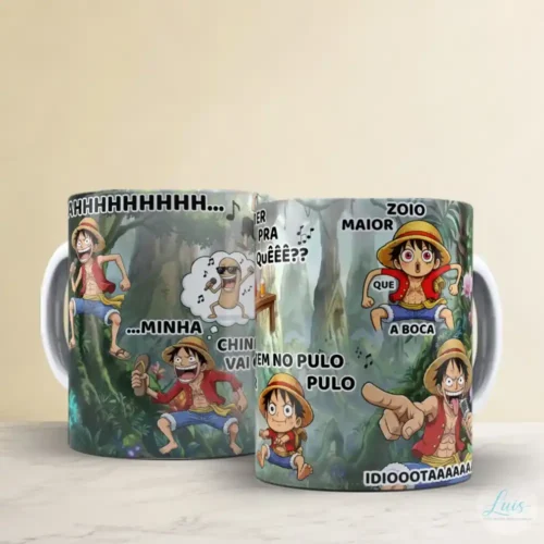 Arte Para Caneca One Piece Luffy Skypea – Arquivo Digital Sublimação