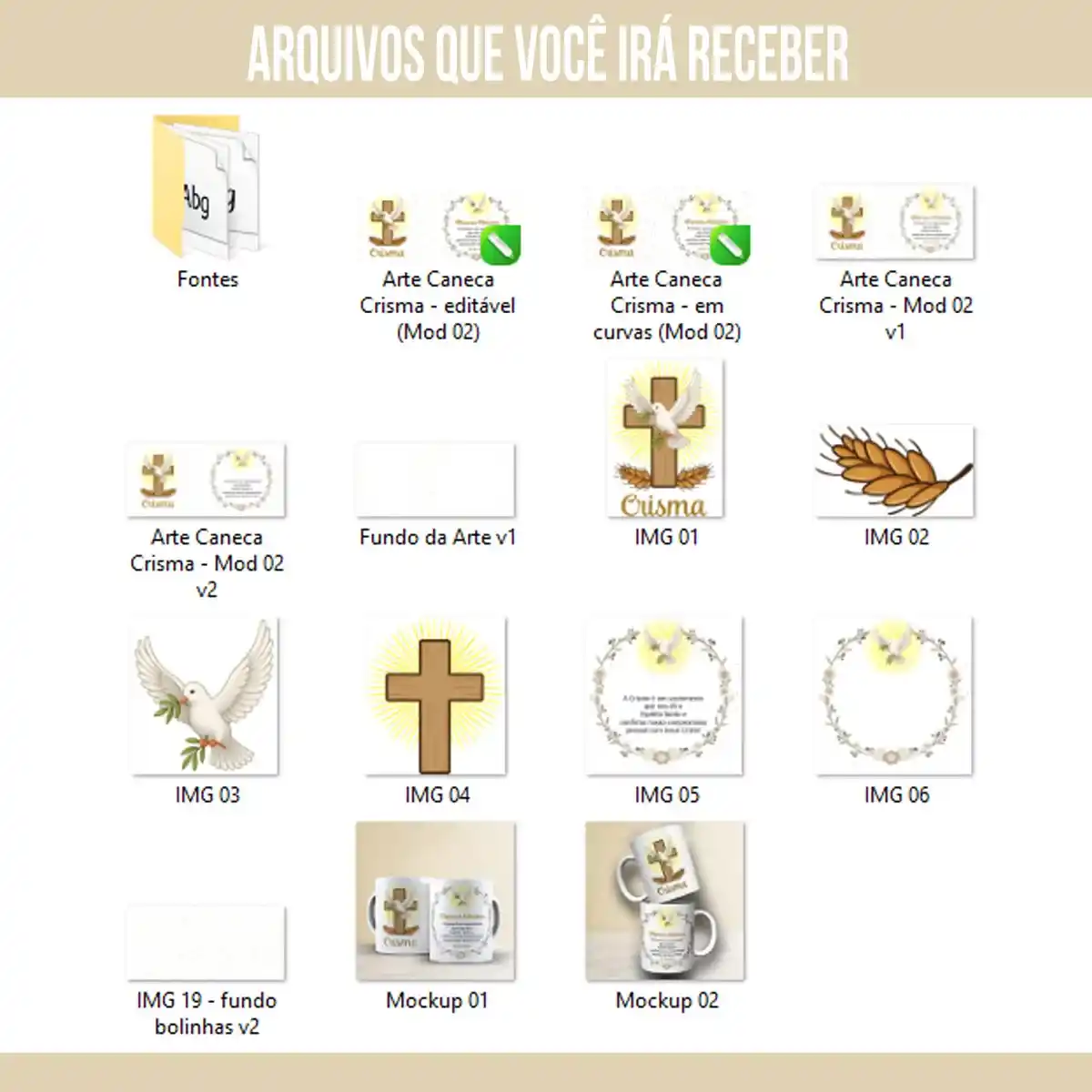 Arte para Caneca Crisma - Arquivo Digital Sublimação - Imagem 3