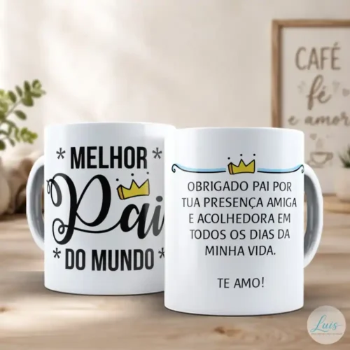 arte para caneca dia dos pais melhor pai do mundo