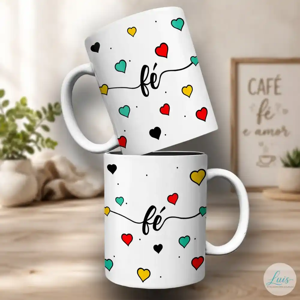 Arte para Caneca Fé - Arquivo Digital Sublimação - Imagem 2