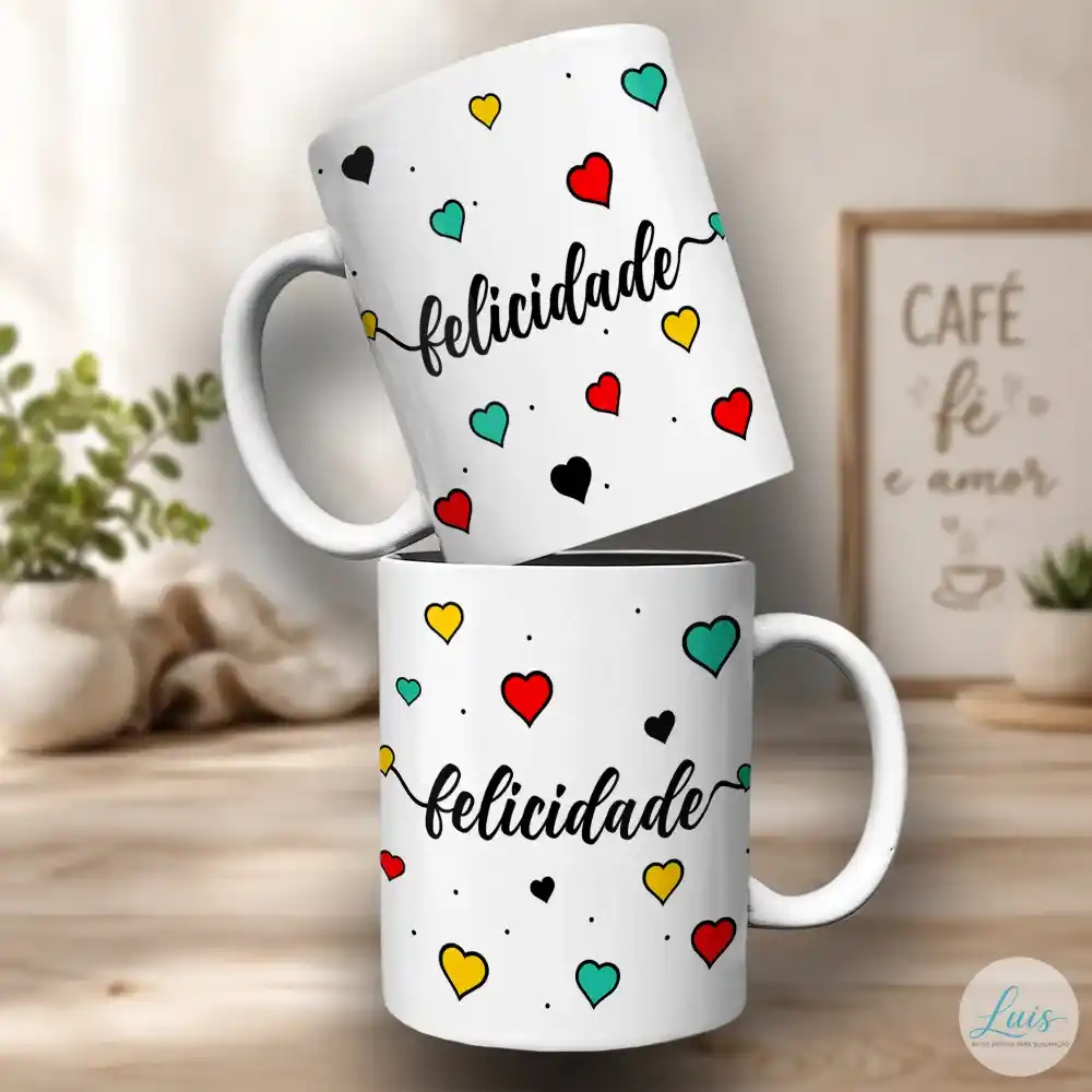 Arte Para Caneca Felicidade – Arquivo Digital Sublimação - Imagem 2