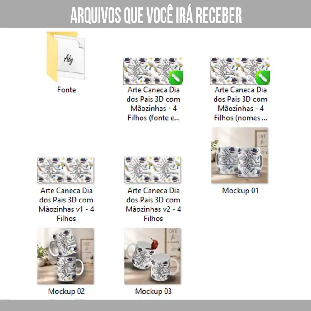 Arquivos da arte para caneca dia dos pais com mãozinhas