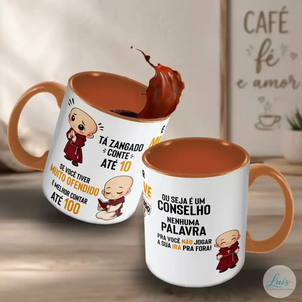Arte para Caneca Frei Gilson Tá Zangado Conte Até 10 – Arquivo Digital Sublimação - Imagem 4