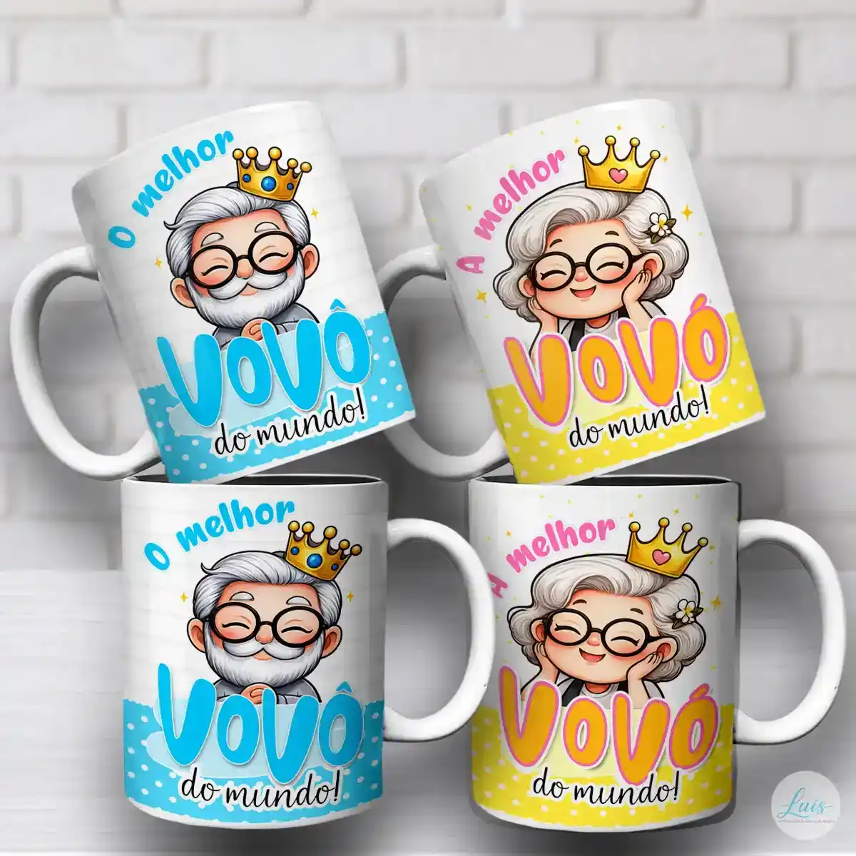 Arte Para Caneca Melhor Vovô e Vovó do Mundo – Arquivo Digital Sublimação - Imagem 2