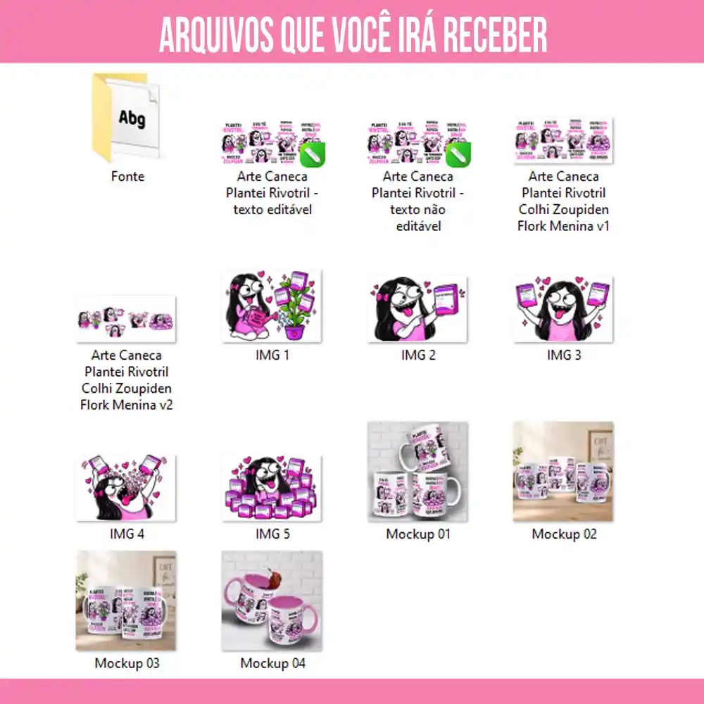 Arte Para Caneca Plantei Rivotril Colhi Zoupidem Flork Menina – Arquivo Digital Sublimação - Imagem 5