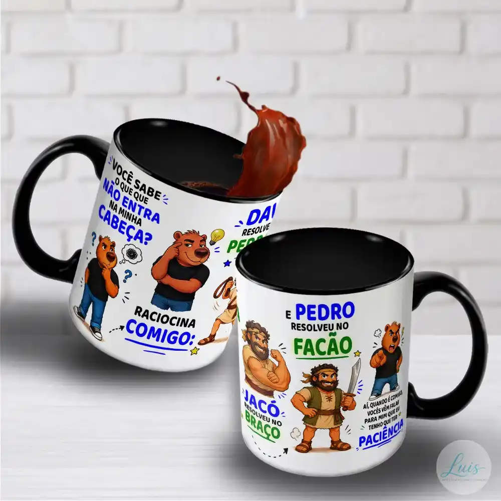 Arte Para Caneca Capivara Davi Jacó Pedro Paciência - Arquivo Digital Sublimação - Imagem 3