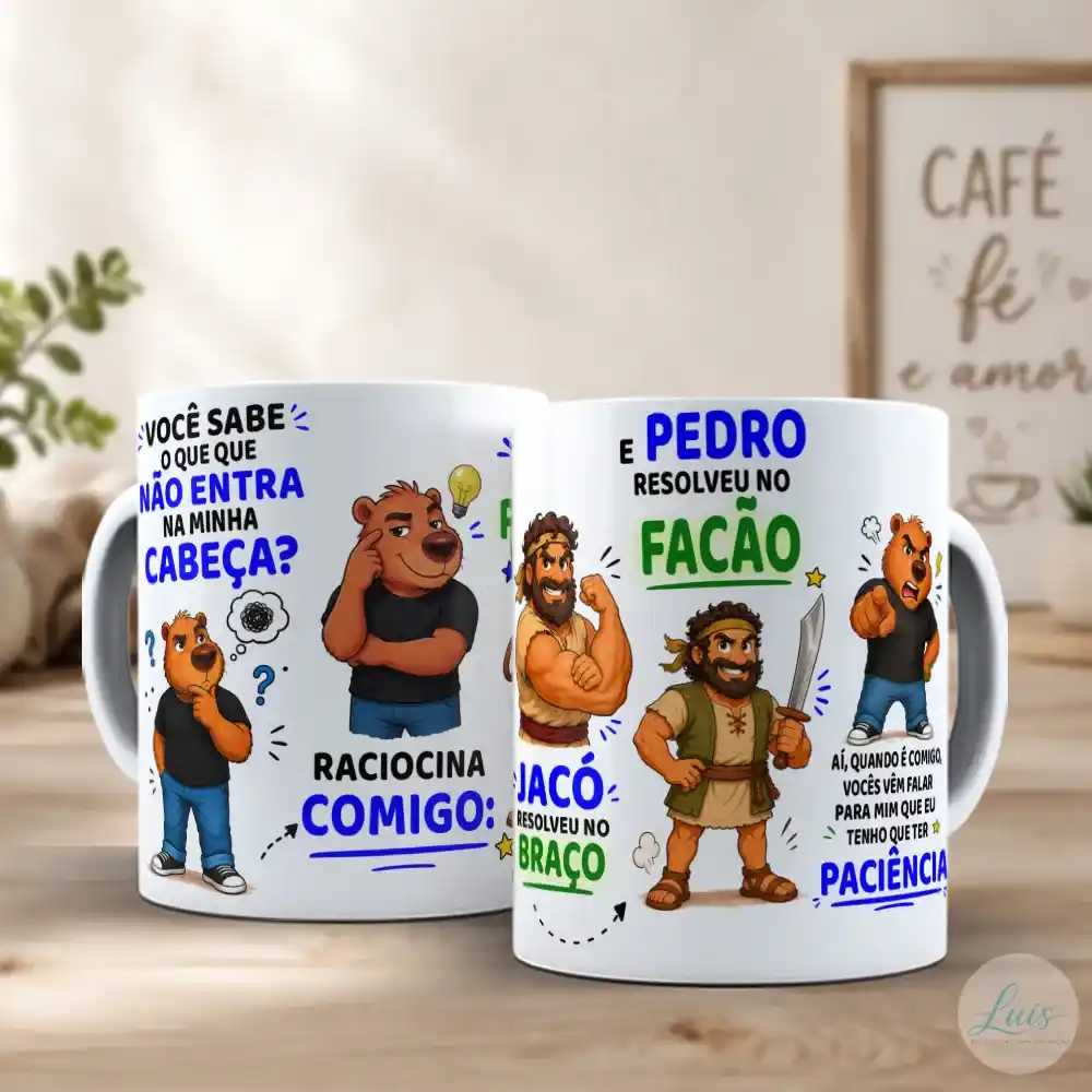 Arte Para Caneca Capivara Davi Jacó Pedro Paciência - Arquivo Digital Sublimação - Imagem 4