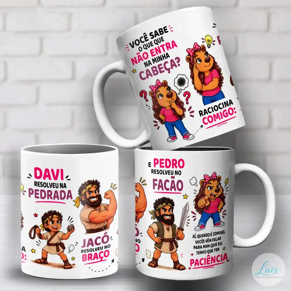 Arte para Caneca Capivara Feminina Davi Jacó Pedro Paciência – Arquivo Digital Sublimação