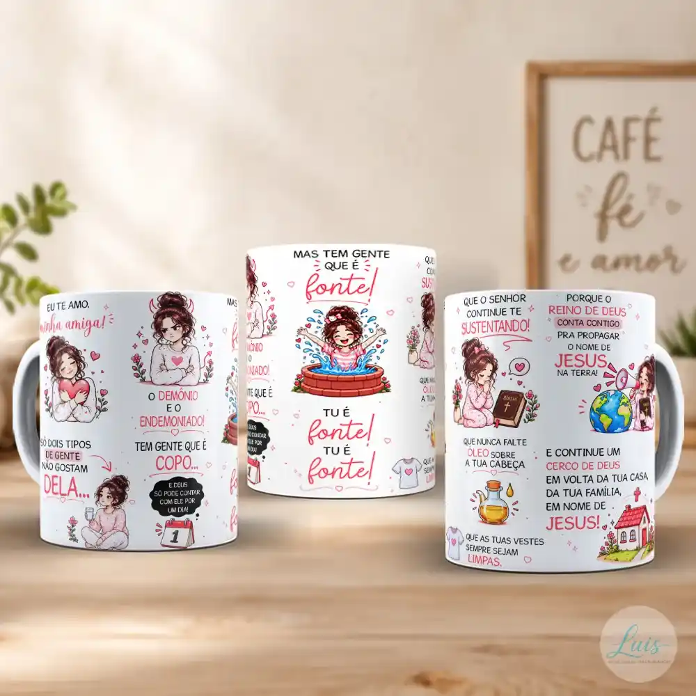 Arte para Caneca Eu te Amo Minha Amiga 2 Tipos de Gente – Arquivo Digital Sublimação - Imagem 2