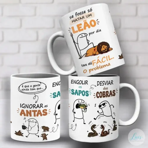 arte para caneca flork matar um leão por dia