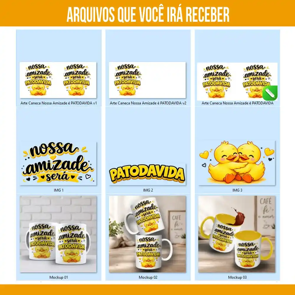 Arte para Caneca Nossa Amizade será PATODAVIDA – Arquivo Digital Sublimação - Imagem 4