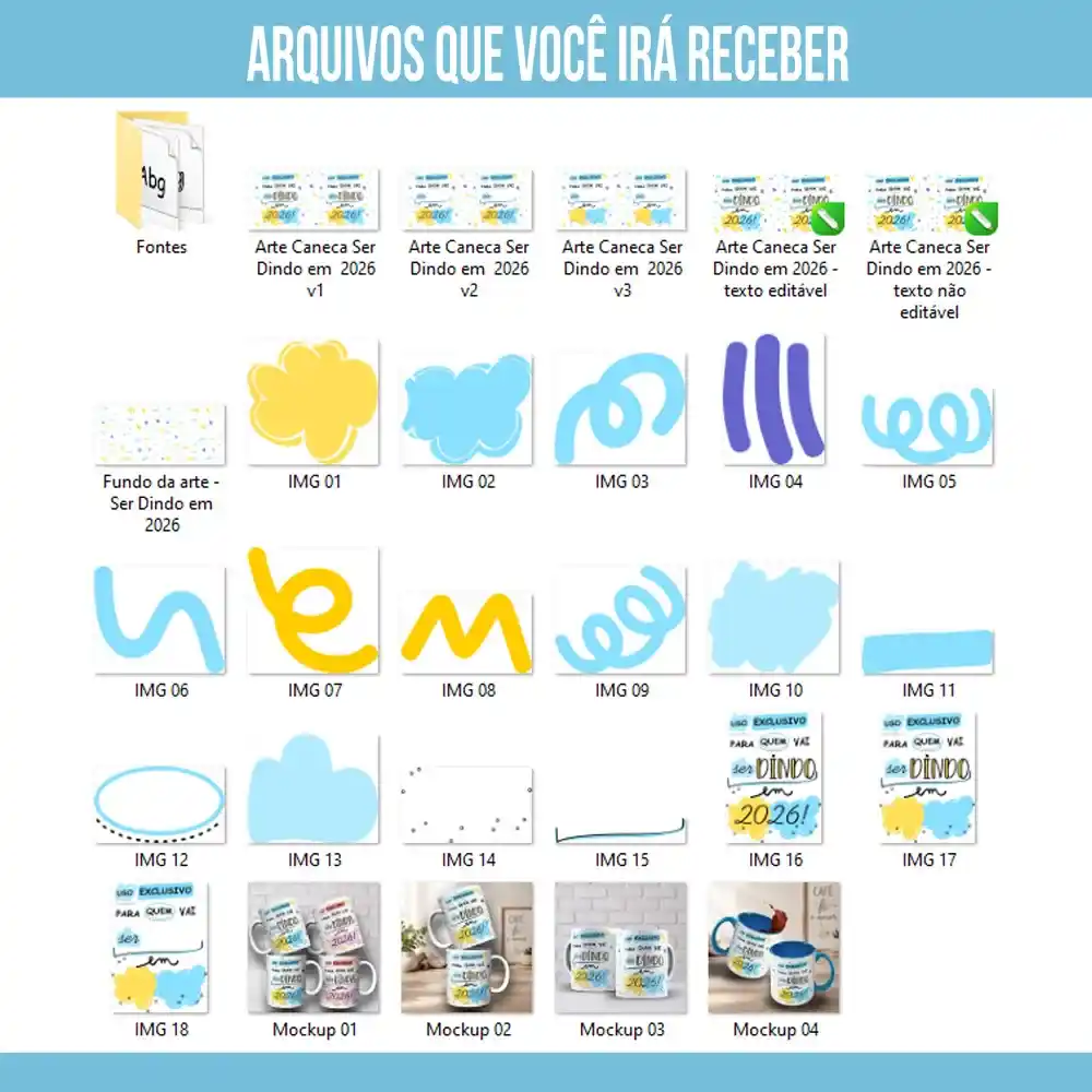 Arte para Caneca Ser Dindo e Ser Dinda em 2026 (2 artes) – Arquivo Digital Sublimação - Imagem 8