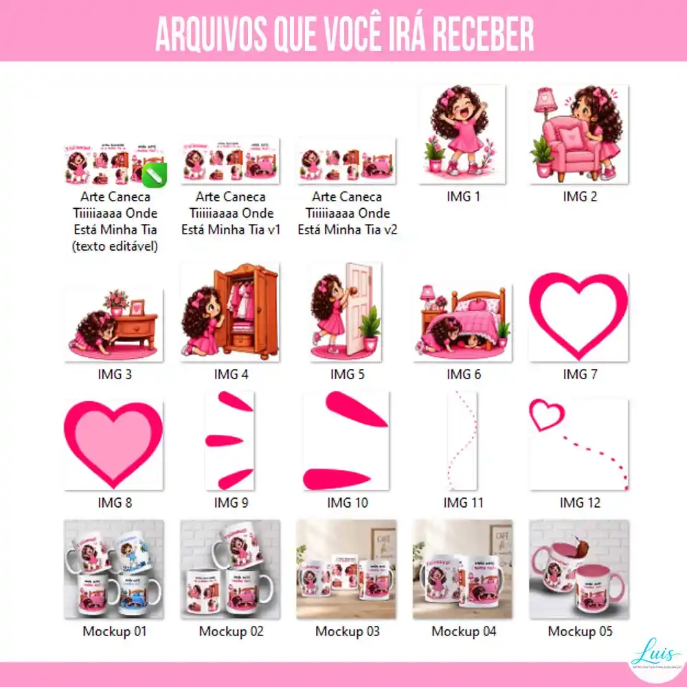 arquivos da arte para caneca tia onde está minha tia 2 artes menina tons de rosa