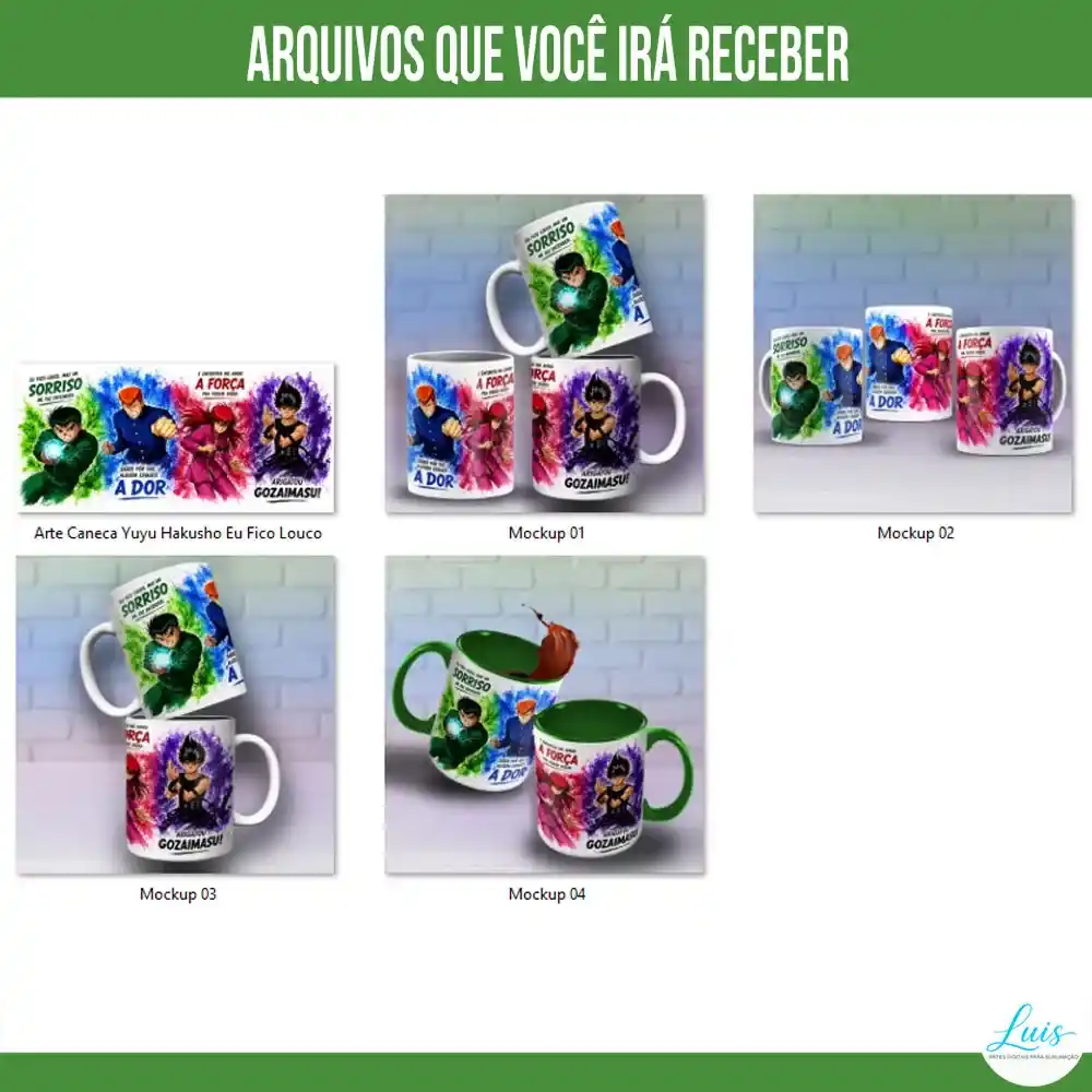 Arquivos da Arte para Caneca Yuyu Hakusho Eu Fico Louco