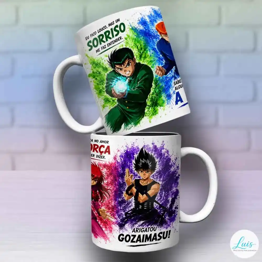 Arte para Caneca Yuyu Hakusho Eu Fico Louco – Arquivo Digital Sublimação - Imagem 3