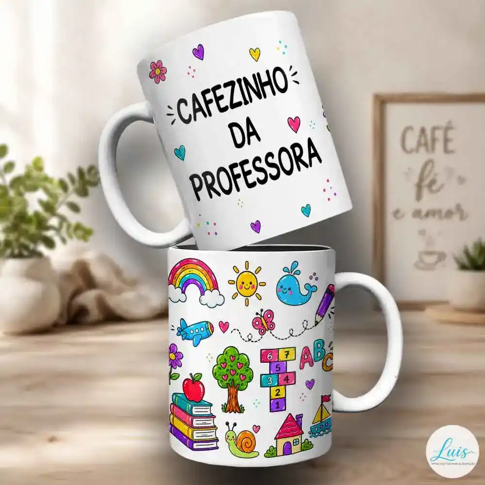 Arte para Caneca Dia dos Professores Cafezinho da Professora – Arquivo Digital Sublimação - Imagem 2