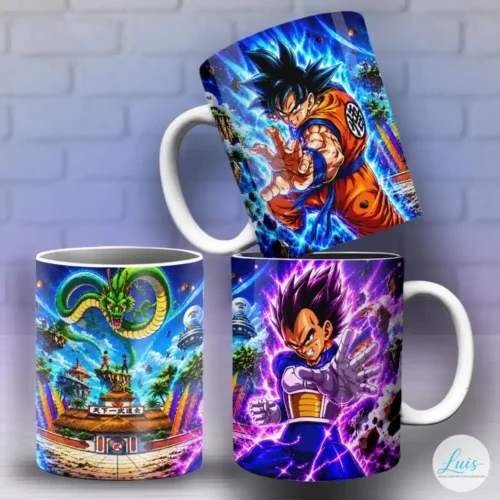 Arte para Caneca Dragon Ball Z Goku e Vegeta Anime – Arquivo Digital Sublimação