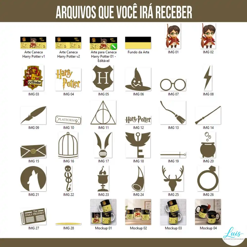 Arte para Caneca Harry Potter Gryffindor – Arquivo Digital Sublimação - Imagem 5